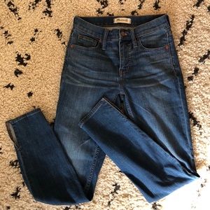 Madewell high waisted ankle slit jeans